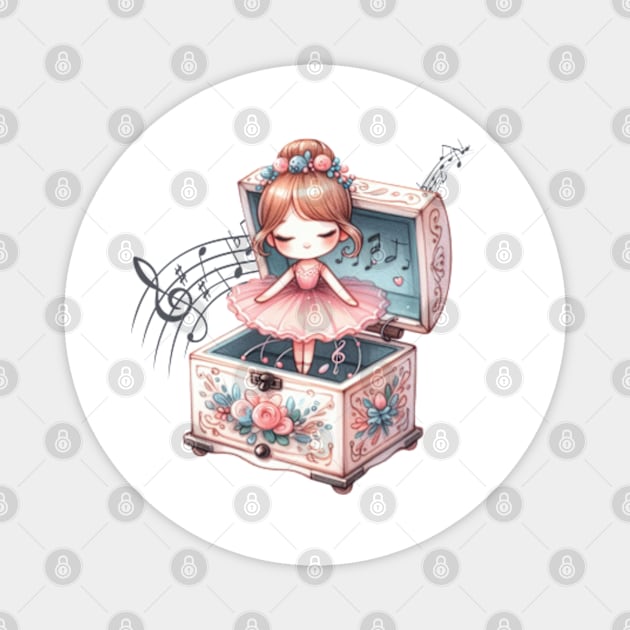 Music Box Ballerina Magnet by HoldenFamilyDesigns